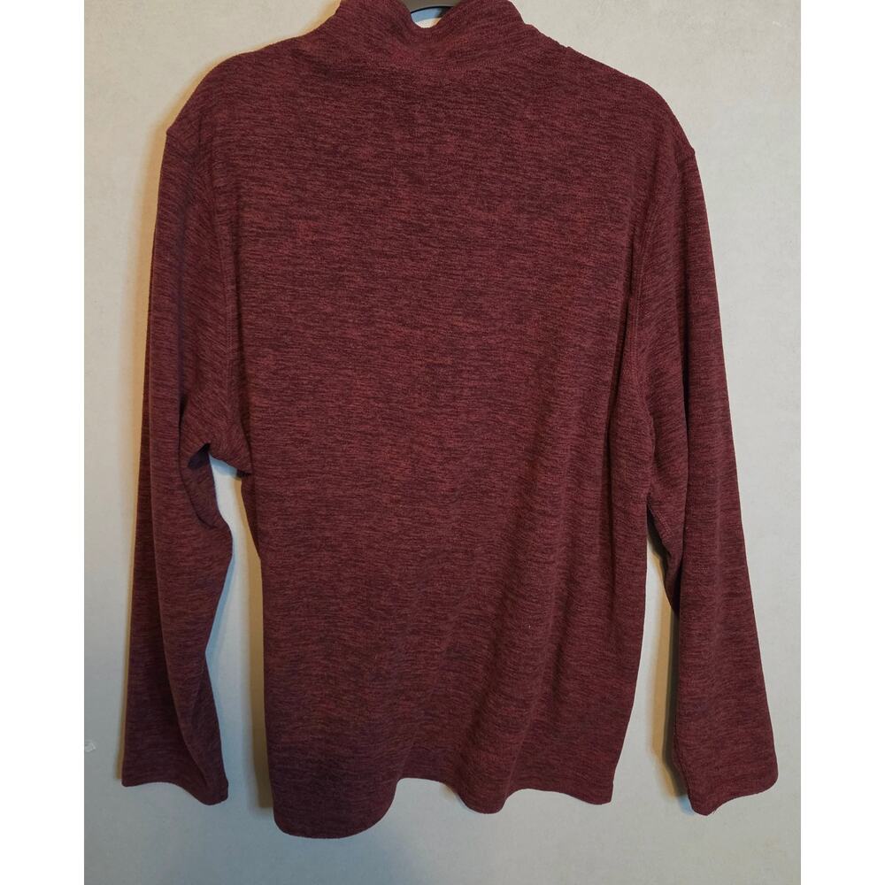 Eddie Bauer quarter-zip Fleece pullover heathered D-red olive chest pocket XL - Picture 2 of 7